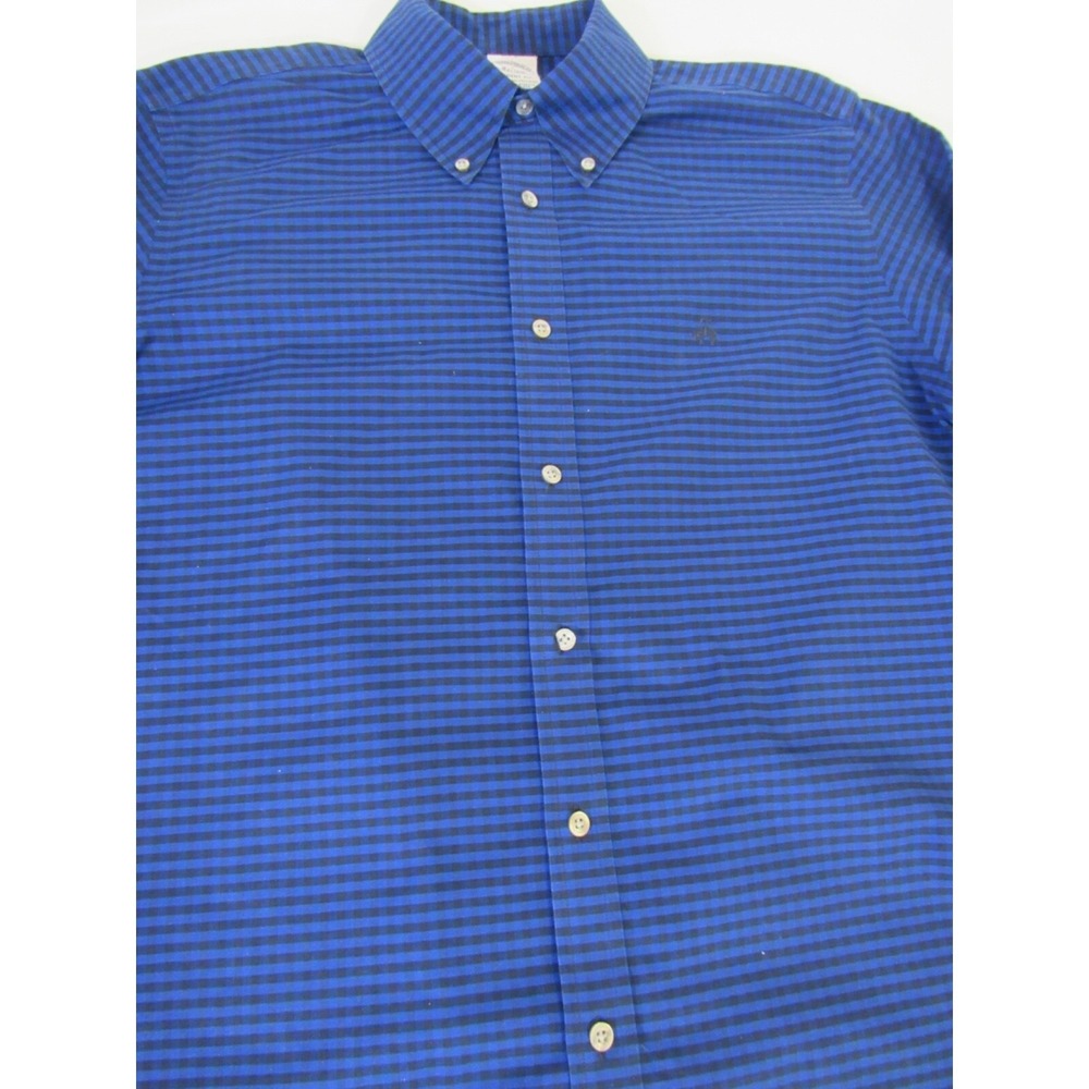 Brooks Brothers 1818 Regent Blue Gingham Plaid Button Down 100% Cotton Sz L - Picture 2 of 11